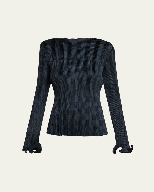 Carys Textured Long-Sleeve Top
